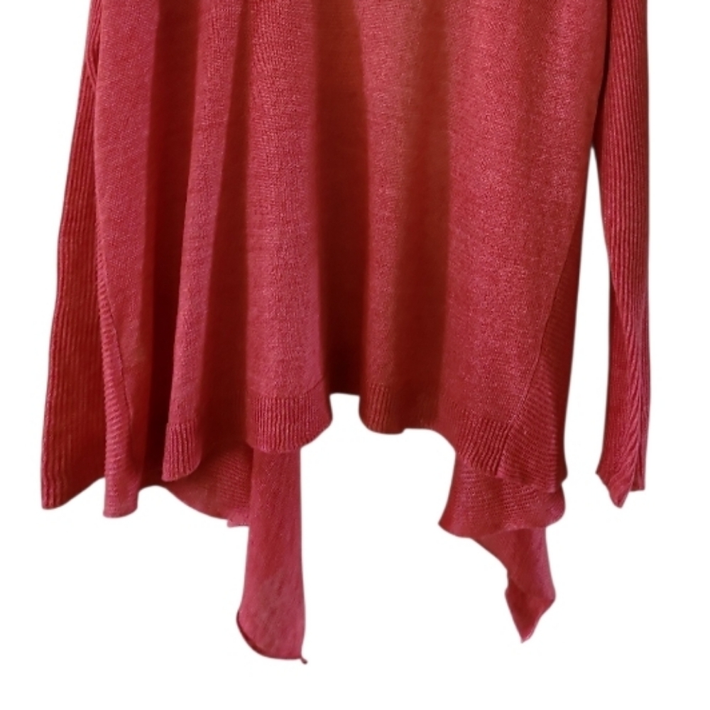 Eileen Fisher Women's 100% Linen Open Front Cardigan Salmon Pink Orange Size 1X - Picture 11 of 16
